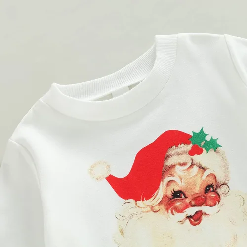 Vista 26 de Gueuusu Conjunto de ropa de manga larga para bebé niña con texto en inglés "My 1st Christmas", sudadera de manga larga con pantalones acanalados