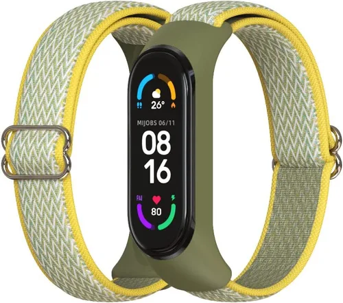 Vista 18 de CYTSH Correa de reloj para Mi Band 6 Correa elástica ajustable de nailon trenzado Miband 6 Miband 5 Pulsera 5 6 Correa de reloj 2 piezas