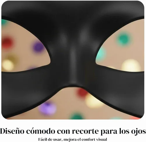 Vista 5 de Máscara de gato negro para mujer, máscara de ojos de superhéroe, máscara de gato de media cara, accesorios de disfraz de cosplay para máscaras