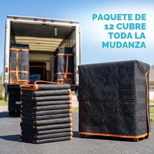 Vista 3 de Simpli-Magic Mantas de mudanza acolchadas resistentes de 72 x 40 pulgadas, paquete de 12 unidades, mantas de embalaje, fundas de muebles