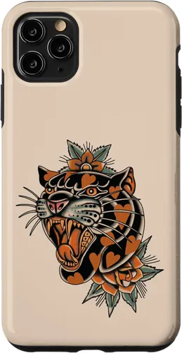 Vista 13 de American Traditional Panther with Hearts Old School Tattoo Case para iPhone 17