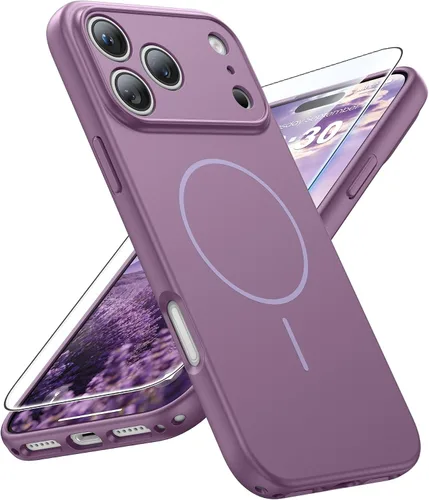 Vista 58 de FNTCASE Funda para iPhone 14 Pro Max color azul: [compatible con Magsafe] Funda magnética mate sólida con [protección completa de la cámara]