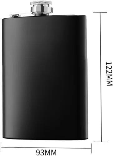 Vista 3 de beicemania® Frascos de acero inoxidable de 12oz para licor para hombre, color negro