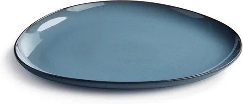 Vista 10 de Plato de servir de gres esmaltado blanco de algodón, 15" Algodón blanco