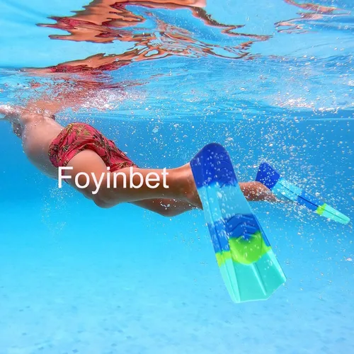Vista 5 de Aletas de natación para niños, aletas cortas para niños y jóvenes, aletas de natación para entrenamiento de natación para niños, niñas, niños
