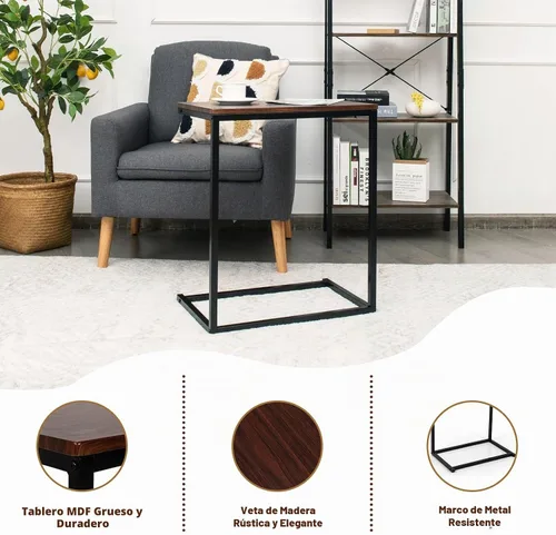 Vista 7 de Tangkula soporte para laptop, mesa portátil de extremo para sofá, mobiliario de oficina y hogar.