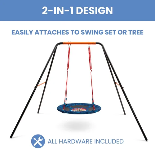 Vista 3 de Delta Children Paw Patrol - Columpio de platillo de 40 pulgadas para niños, se fija a juegos de columpios o árboles, incluye todos los accesorios