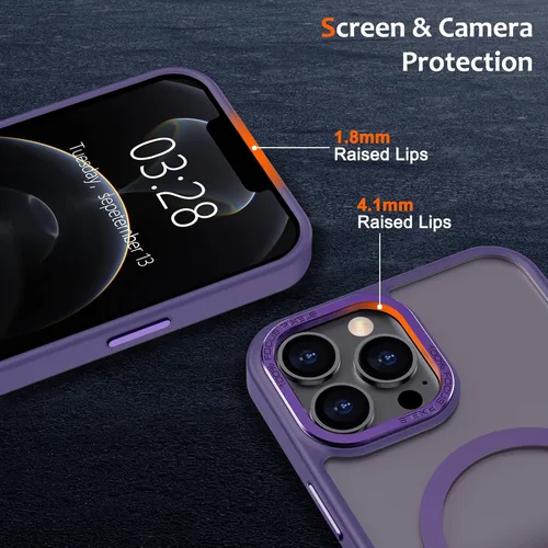 Vista 725 de Anuck - Funda magnética para iPhone 11 compatible con MagSafe, carcasa trasera mate translúcida dura, borde de TPU, delgada, resistente a impactos