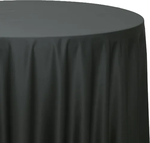 Vista 3 de Your Chair Covers - Mantel redondo L'Amour de 120 pulgadas - Mantel de boda prémium para mesas redondas de banquete de 5 pies - Negro