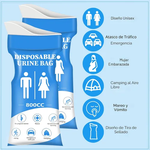Vista 8 de DIBBATU Bolsa de orina desechable, 12/24 bolsas de orina para viajes para mujeres/hombres, bolsa de urinario portátil de emergencia de 27.1 fl oz