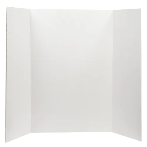 Vista 2 de Desk Tech Tablero de presentación grande de tres pliegues, 36 x 48 pulgadas, papel corrugado resistente, blanco, perfecto para proyectos escolares