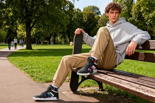 Vista 7 de Zapatillas de moda para hombre de alto empeine estilo skate, zapatillas casuales elegantes de hip hop para hombre