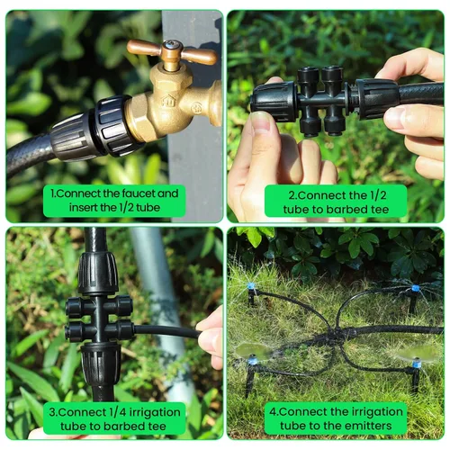 Vista 6 de MIXC Sistema de Riego por Goteo, Sistema de Riego de Jardín con Conector Rápido, Kit de Sistema de Aspersión Automático para Riego de Plantas