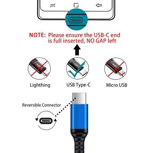 Vista 6 de Cable de carga rápida para Samsung Galaxy S26 Ultra A17 Z Fold7 Z Flip7 FE S25 Edge S25 S25+ A36 A16 5G S24, cable de carga Android de 6 pies tipo
