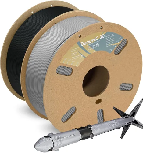 Vista 36 de DURAMIC 3D PLA Plus - Filamento de ácido poliláctico de 0.068 pulgadas para impresora 3D, color negro de 2.2 libras, 8 veces más resistente, carrete