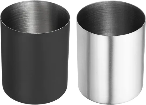 Vista 6 de PATIKIL Portalápices, paquete de 2 soportes para bolígrafos para escritorio, de acero inoxidable, organizador de tazas, soporte para brochas