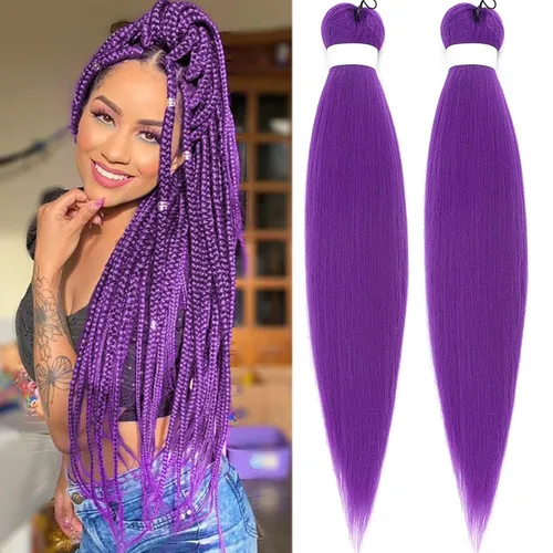 Vista 20 de Unionbeauty - Cabello trenzado preestirado de 16 pulgadas, 8 paquetes de cabello rubio trenzado con agua caliente, textura Yaki, trenzas