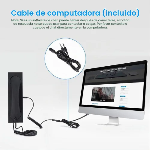 Vista 6 de Auricular retro, auricular para celular, auricular de teléfono retro receptores antirradiación de 3.5 mm para iPhone iPad, teléfonos móviles