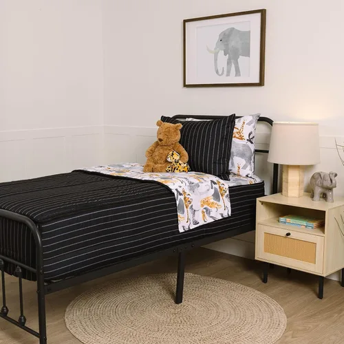 Vista 10 de Beddy's Juego de ropa de cama todo en uno con cremallera para niños, diseño Beige