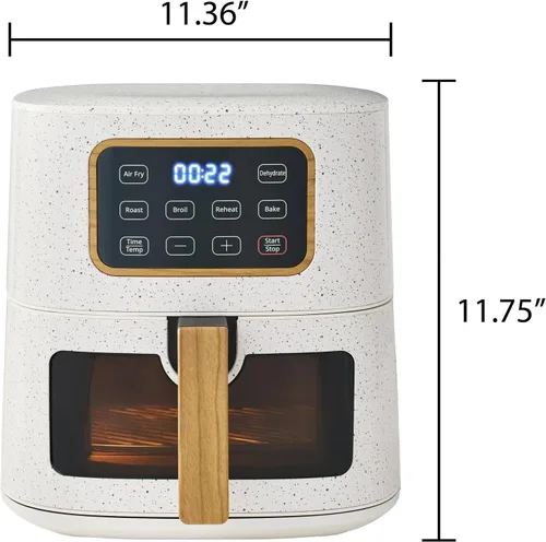 Vista 11 de Freidora de aire digital de 5.8 cuartos de galón con ventana, freidora de aire de tamaño familiar grande, 1500 W de alta potencia, 6 funciones