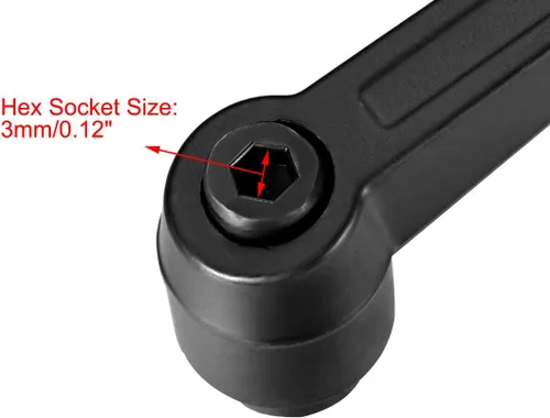Vista 4 de uxcell M6 manija ajustable palanca de sujeción rosca botón trinquete hembra roscado perno 3 piezas