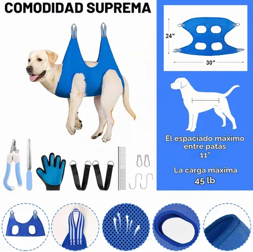 Vista 3 de Kit de primeros auxilios para perros, kit de primeros auxilios para mascotas, kit de emergencia para mascotas, arnés de hamaca, cortaúñas