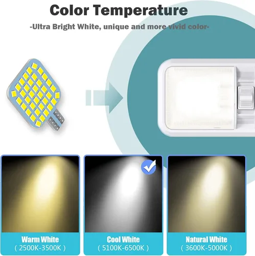 Vista 5 de 10 bombillas LED T10 921 922 912 194 para interior de caravana, bombillas LED superbrillantes, iluminación de repuesto 36-SMD 2835 6500K blanco frío