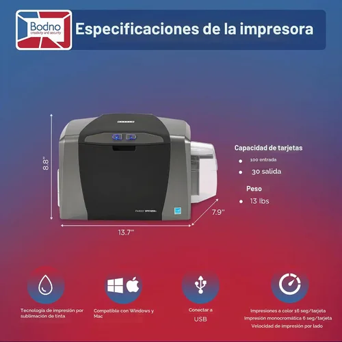 Vista 5 de Fargo DTC1250e - Impresora de una sola cara para tarjetas, Software Edición Bronce