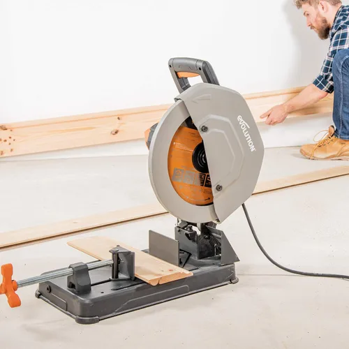 Vista 6 de Evolution Power Tools R355CPS - Sierra de corte de 14 pulgadas, multipropósito, corte de múltiples materiales, corta metal, plástico, madera y más