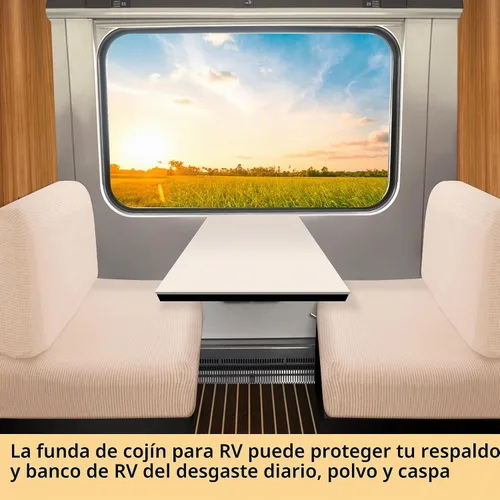 Vista 6 de RunNico Fundas de Cojines para Comedor de RV - Fundas Elásticas para Cojines de Camper - Protector de Muebles de Sofá Loveseat Extensible para RV