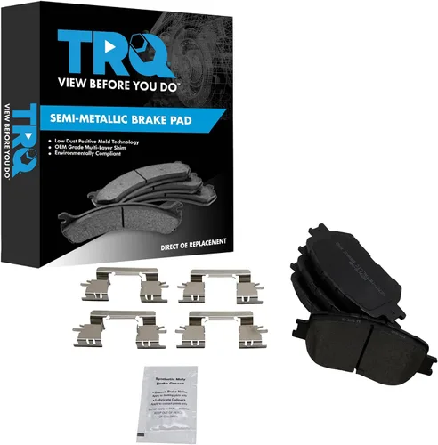 Vista 133 de TRQ Pastillas de freno delanteras semi metálicas compatibles con Ford Expedition 2018-2021 F-150 2018-2020 Lincoln Navigator 2018-2022