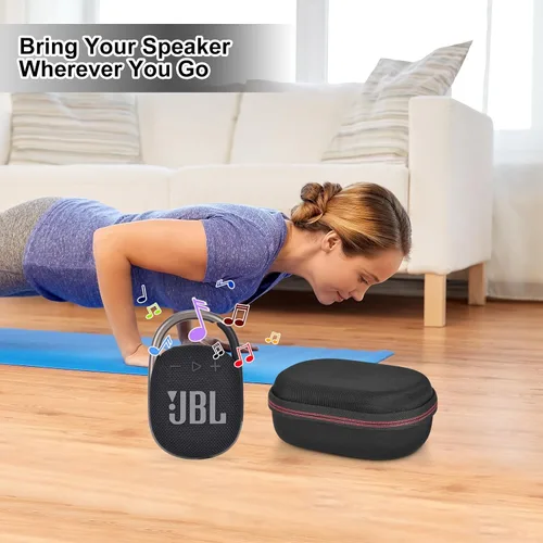 Vista 7 de Estuche rígido, estuche de transporte impermeable portátil para JBL Clip 4, Clip 5 Altavoz Bluetooth - Negro