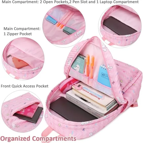 Vista 4 de Meisohua Mochila para niñas y escuelas primarias, mochila escolar para niños, bolsas escolares ligeras para niñas y niños