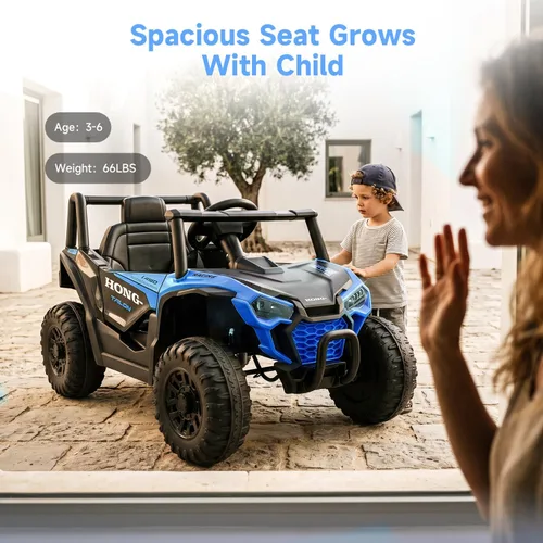 Vista 6 de Coche eléctrico de 12 V para niños, auto para niños pequeños con control Color azul