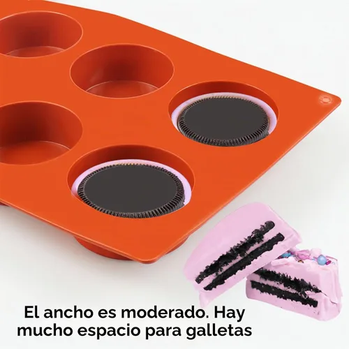 Vista 2 de Palksky Molde de galletas cilíndricas redondas para caramelos/cubierta de chocolate, molde de galletas para sándwich, magdalenas, magdalenas Molde