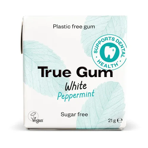Vista 14 de True Gum Goma de mascar sin plástico, sabor menta, goma de mascar sin azúcar hecha con xilitol, a base de plantas, vegana, biodegradable, sabores