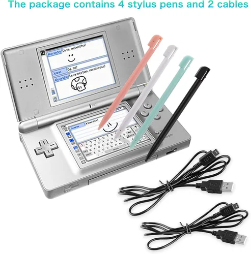 Vista 7 de DS Lite - Kit de cable de carga, adaptador de corriente alterna y lápiz capacitivo para sistemas Nintendo DS Lite, cargador de pared de viaje, cable