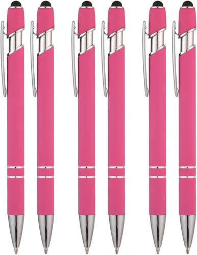 Vista 9 de Bolígrafos de tinta con punta de lápiz óptico con cuerpo de metal, punta media (0.028 in), bolígrafos de tinta de gel negra, 6 unidades, hogar, Negro