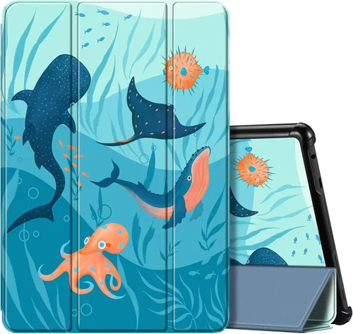 Vista 17 de Fintie Funda delgada para tableta Fire HD 10 (13ª generación, versión 2023) – Funda rígida de triple pliegue ligera con función de encendido