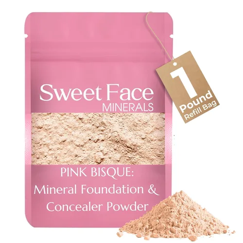 Vista 14 de Sweet Face Minerals - Recambio de polvo de base (BEIGE) (bolsa de 0.42 oz) por Sweet Face Minerals, polvo de maquillaje ligero y mineral suelto