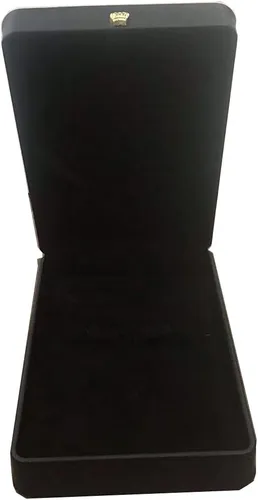 Vista 4 de Conjunto de joyas de boda Caja de cuero premium collar pendiente anillo expositor soporte de almacenamiento (negro)