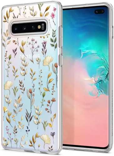 Vista 9 de Unov Funda para Galaxy S10, transparente con diseño, ajuste delgado, buen agarre, funda de teléfono en relieve, cubierta protectora a prueba