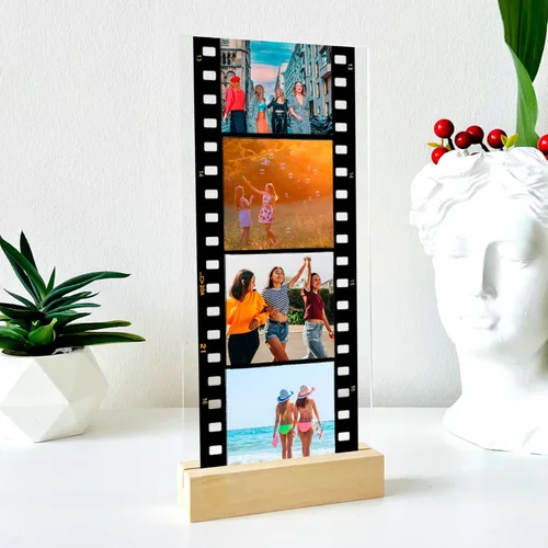 Vista 6 de ENVÍO EL MISMO DÍA Placa de Película de Foto Retro en Rollo de Película de Recuerdo con Soporte - Regalo Personalizado de Foto para Mejor Amiga