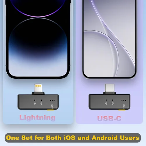 Vista 6 de BSONE Micrófono Lavalier inalámbrico para iPhone y Android, mini micrófono con clip con funda de carga, micrófonos profesionales recargables