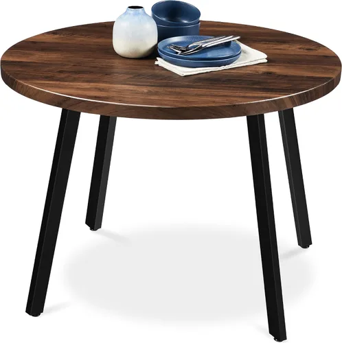 Vista 9 de Best Choice Products Mesa de comedor redonda de mediados de siglo moderna de 35.5 pulgadas, comedor que ahorra espacio para el hogar, cocina, Negro