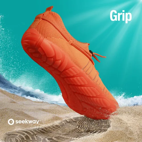 Vista 6 de SEEKWAY - Zapatos de agua unisex, de secado rápido, tipo calcetín y con sensación de pies descalzos para adultos ideales para playa, natación, río
