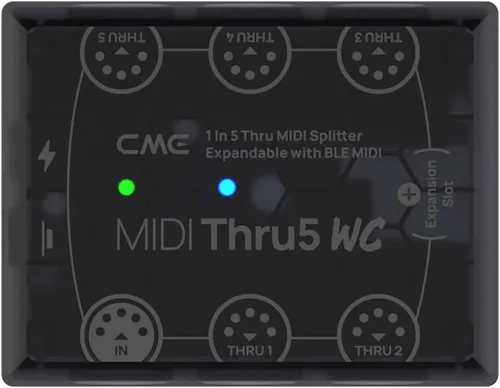 Vista 2 de CME MIDI Thru5 WC - Premium MIDI Thru de 1 a 5 - Transmisión cableada de alta precisión de 1 entrada a 5 salidas con optoacoplador de alta velocidad