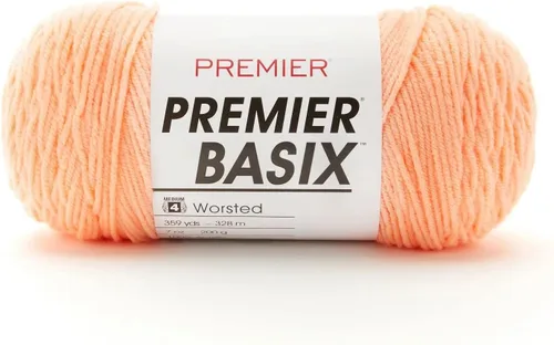Vista 53 de Premier Yarns Basix, hilo de estambre sólido, hecho de acrílico, hilo ideal para ganchillo y tejido, color blanco, 359 yardas