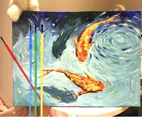 Vista 6 de Juego de 150 pinceles de pintura de plástico, pinceles de pintura acrílica, pinceles de acuarela, kit de pintura de detalles coloridos, suministros
