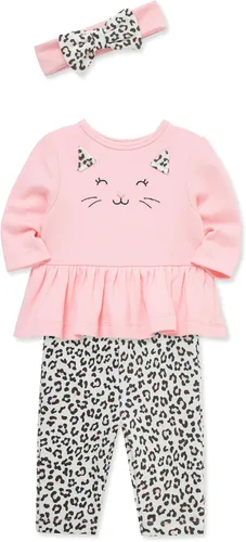 Vista 30 de Little Me Conjunto de 3 piezas para bebé, 100% algodón, body con diadema y pantalón a juego, de 3 meses a 24 meses